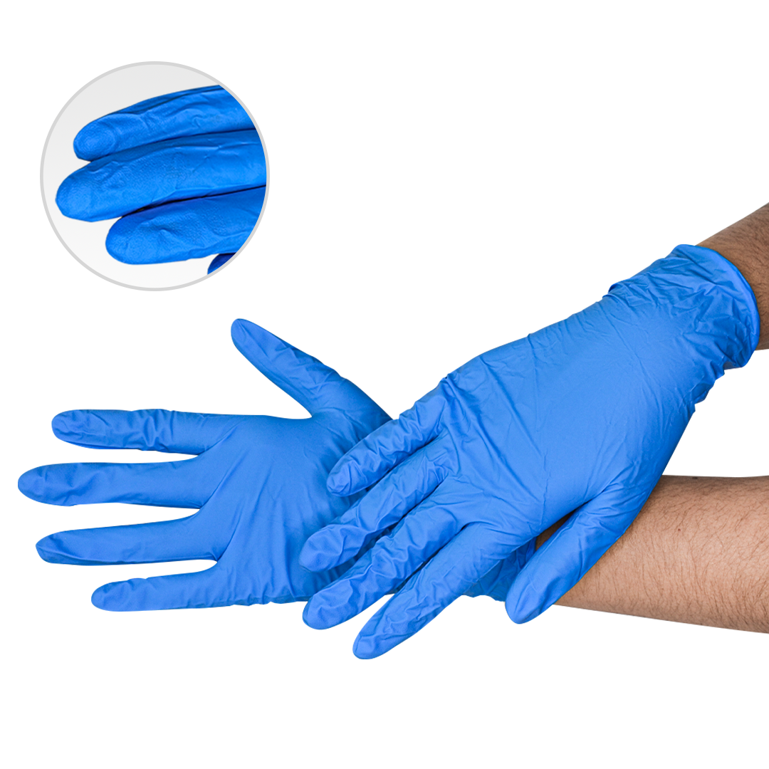 Guante Nitrilo Desechable sin Polvo (Paq. con 100 Pieza) APP Azul G-N701-BL - 2